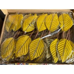 30 Pcs Glitter Yellow Poinsettia Artificial Flowers For Holiday Christmas Decor